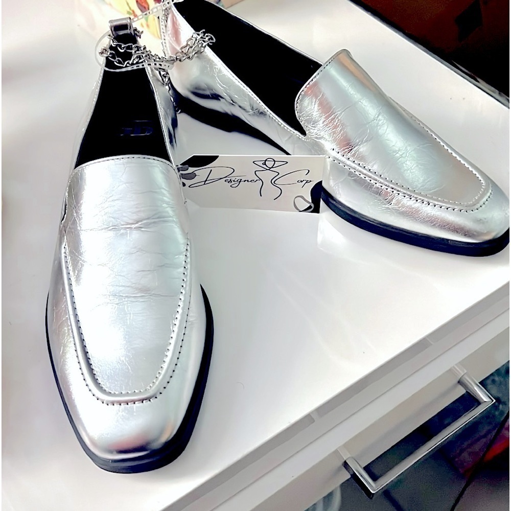 NWT,Gianni Bini,Classic Look in Stunning Silver Shine,Flip-Slide,Ankle Chain,7.5